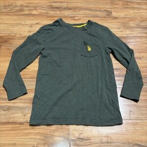 US Polo Assn Long Sleeve Tee‎ Shirt Pocket Olive Green Casual Top Size S 6/7